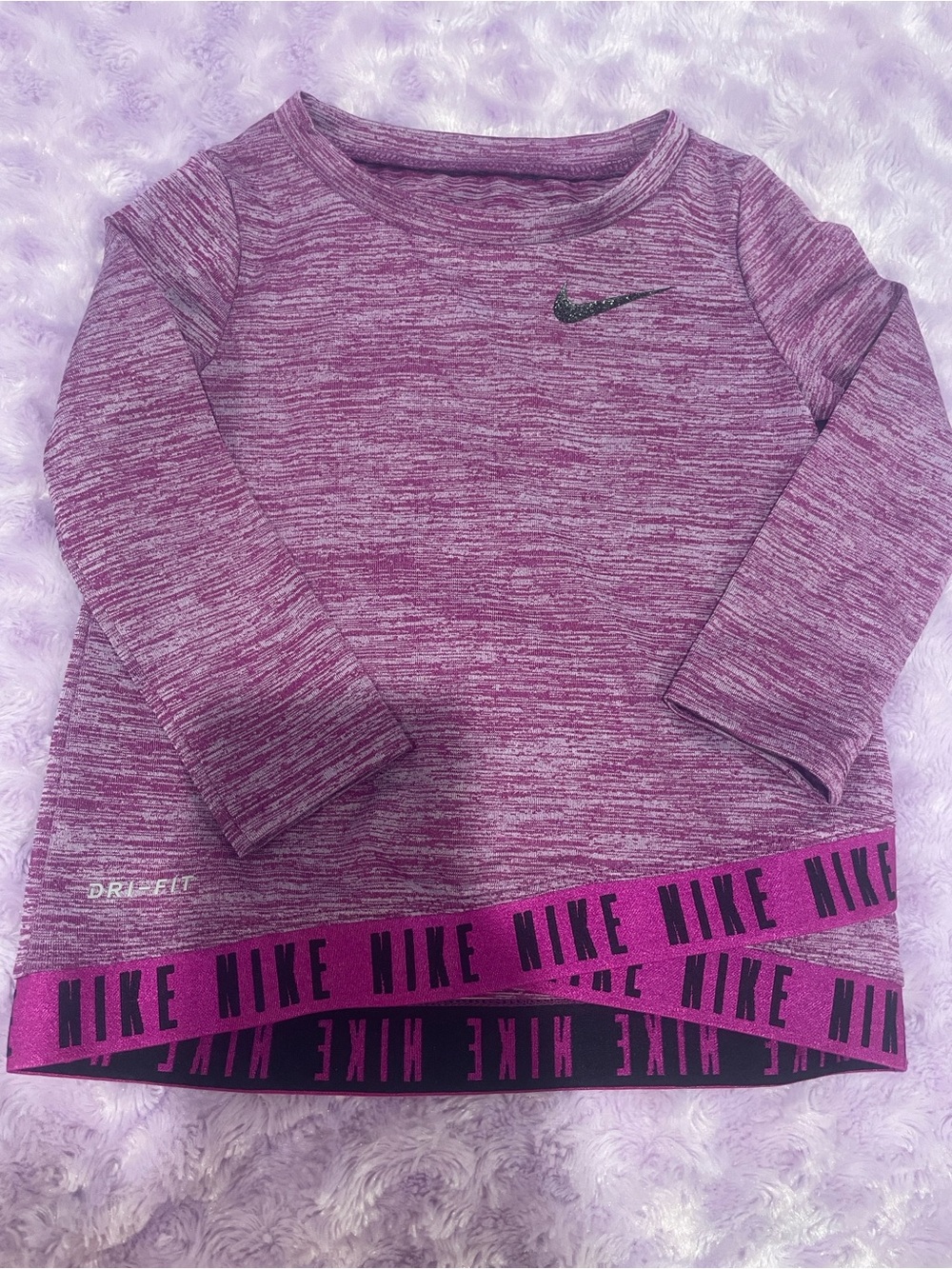 18 MONTH BUDDLE!Nike Kids Purple Heather Top with Rust & Black Leggings Set - Picture 4 of 8